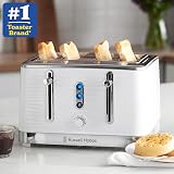 Russell Hobbs Inspire 4 Slice Toaster Extra Wide Slots 1800W White view 2