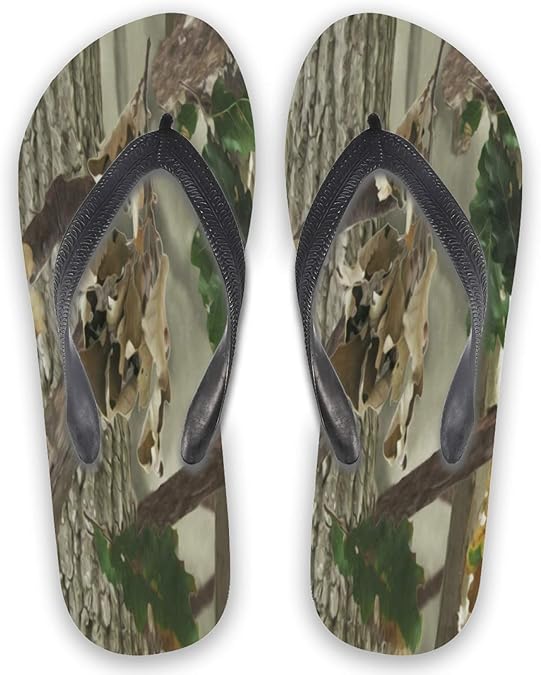 Amazon.com | AmySunnyy Realistic Forest Oak Camouflage Men's Flip Flops Soft Casual Thong 