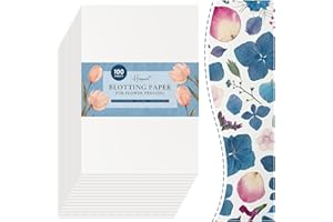 Happinit 100 A4 Size Blotting Papers for Herbarium Craft, Large Blotter Paper for Herbarium & Flower Press, Working with Pressing Kit for Adults (100)
