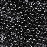 Toho Round Seed Beads 8/0#49 'Opaque Jet' 8 Gram Tube