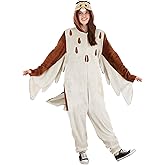 Disney Winnie the Pooh Deluxe Owl Costume, Adult Hooded Onesie for Men and Women, Halloween Costume and Winnie the Pooh Cosplay Outfit Small