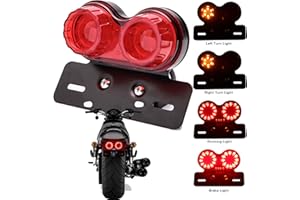 DREAMIZER Red Motorcycle LED Brake Tail Light Turn Signal License Plate Compatible With Sportster 883 Street bike Dirt bike Cruiser and chopper
