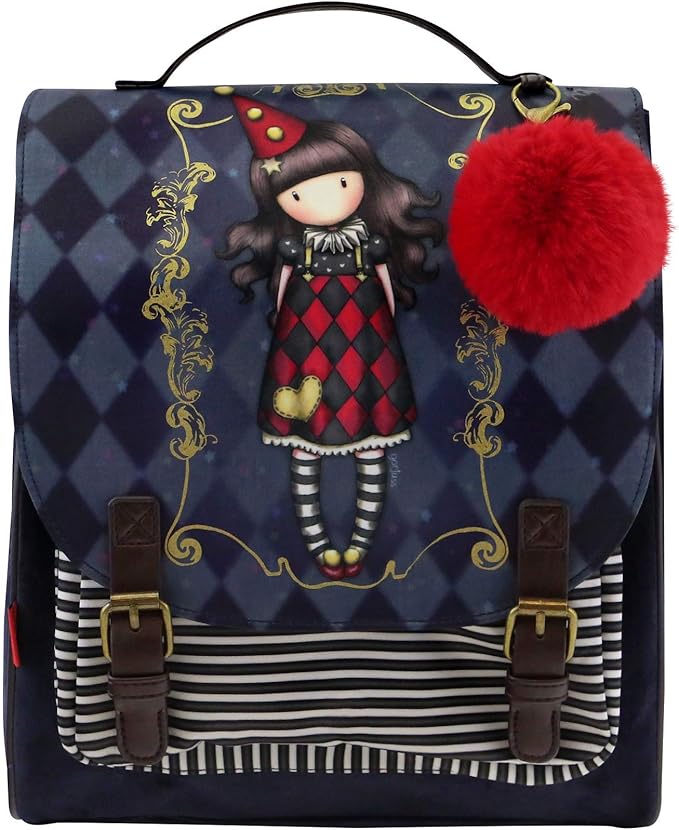 Santoro Gorjuss Mochila Terciopelo 985GJ03, Sac à Dos Femme, Bleu, 28 x