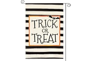AVOIN colorlife Trick or Treat Garden Flag 12 x 18 Inch Double Sided Outside, Halloween Holiday Yard Outdoor Flag