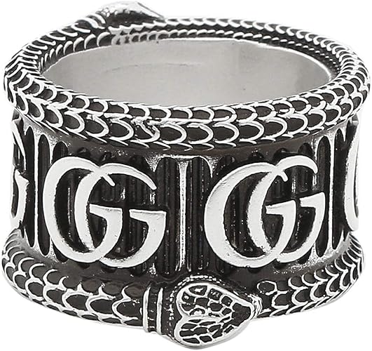 Amazon グッチ リング アクセサリー Gg Marmont ダブルg スネーク 指輪 シルバー メンズ レディース Gucci 5771 J8400 0811 Silver 17号 並行輸入品 リング 通販
