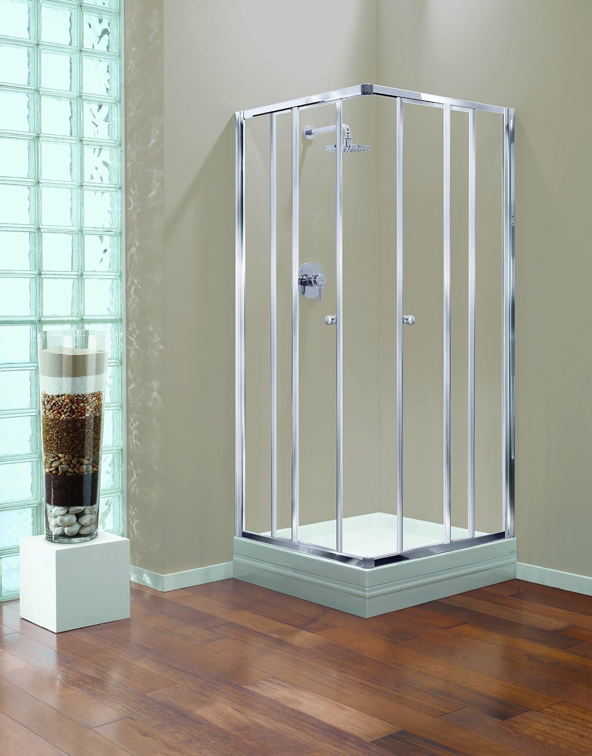 Coram Showers GBCE80CUC 800 x 1800 mm Corner Entry Enclosure with Chrome Framework Effect
