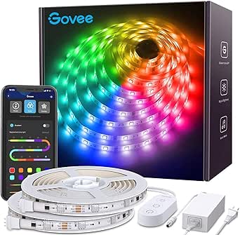 Tira de luces LED inteligentes de 32.8 pies RGBIC con sincronización de