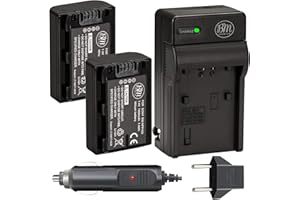 BIG MIKE'S BM Premium 2 NP-FH50 Batteries and Battery Charger for Sony CyberShot DSC-HX1 DSC-HX100V DSC-HX200V HDR-TG5V Digital Cameras