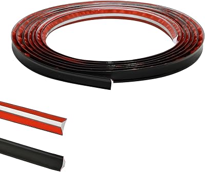 Zayejod Black PVC Quadrant Trim 2.5M Flexible Laminate Beading 12x6mm