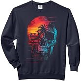 Beach Skull | Men Women XS - 6XL | Graphic Comfort Colors Adult Sweatshirt
