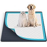 Pee Pad Tray Holder for Dogs,Non-Slip Silicone Dog Puppy Pad Holder,24 x 24 Square Puppy Potty Training Pads,No Spill Raised Lip High Edge,Portable, Leak-Proof Mat Trays for Indoor Floor Protection