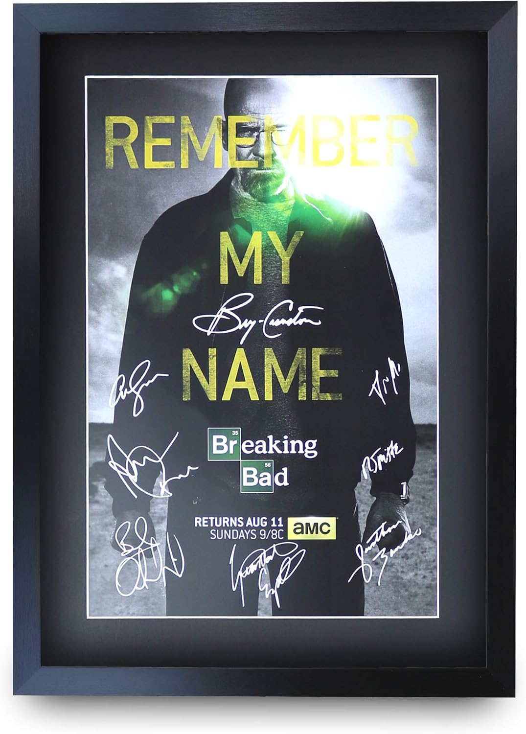 HWC Trading Breaking Bad Gifts Printed Signed Autograph Poster for TV Memorabilia Fans, A3 Framed, Breaking Bad (A3 Framed)