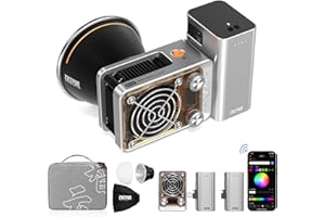 ZHIYUN Molus X60 [Official] 60W RGB pro Video Light with Grip Battery*2, Portable COB Photography Lighting on Camera, APP Con