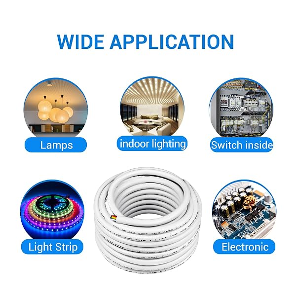 100FT 18 AWG 8 CONDUCTOR LOW VOLTAGE WIRE, STRANDED MULTI CONDUCTOR CABLE FOR ALARM SYSTEM, LED STRIP LIGHT, SECURITY CAMERA, SPEAKER, THERMOSTAT AND ACCESS CONTROL WIRING