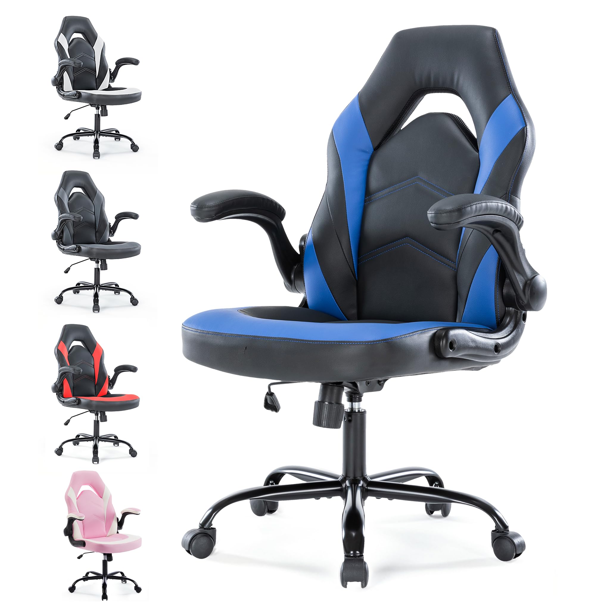 Ergonomic Gaming Chair with Adjustable PU Leather