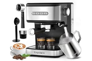 Empstorm 20 Bar Espresso Machine, Cappuccino Machines with Milk Frother Steam Wand, Latte Machine for Home&Barista, Automatic Shut-off Function