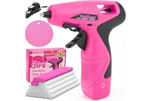 THINKLEARN Cordless Hot Glue Gun with Stand, 4V Mini Pink Glue Gun Set with 25Pcs Premium Glue Sticks, USB Rechargeable Wireless Battery Powerd Glue Gun Kit for DIY, Arts&Crafts, Gift for Women