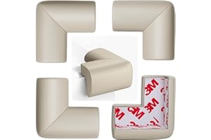 WEPOL Soft Foam Corner Protectors for Baby, Bed Frame Corner Guards, Sharp Edge Desk Furniture Safety Cover Bumpers for Kids, 3M Adhesive Pre-Taped Rubber Padding Cushion (Gray, 4 Pack)
