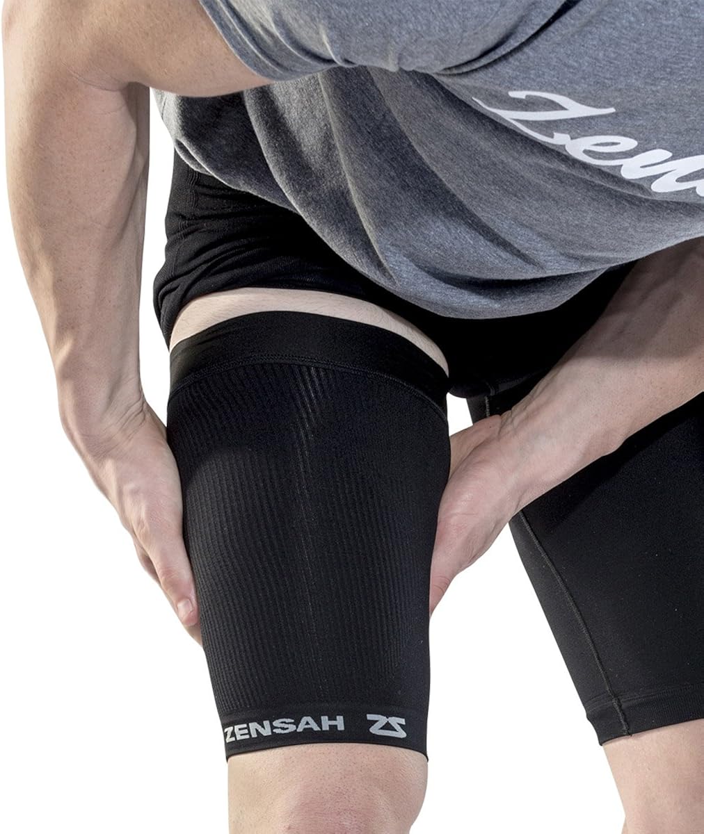Zensah Thigh Compression Sleeve – Hamstring Support, Quad Compression Sleeve for Men and Women - Thigh Sleeve Wrap, Great for Running, Sports, Groin Pulls: Clothing