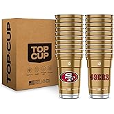 Top Cup NFL San Francisco 49ers 20 oz Reusable Aluminum Cups 20 Count | Officially Licensed, Durable, Reusable & Recyclable, Made in USA