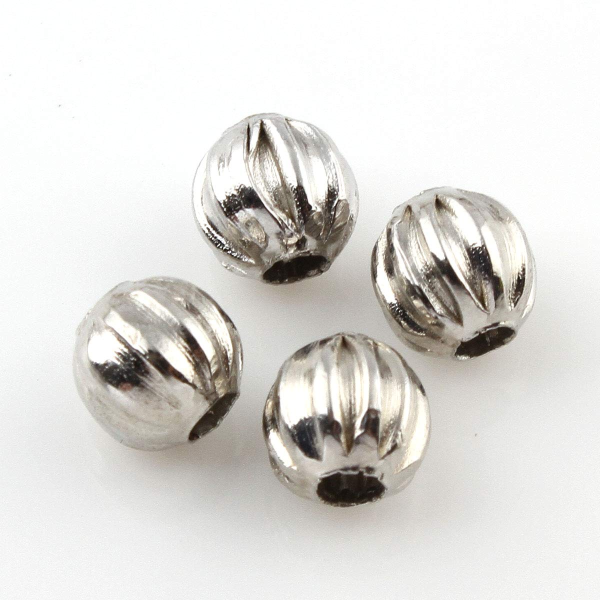 Perlin - 450 Silver Filigree Metal Round Beads, 5 mm, Pack of 450