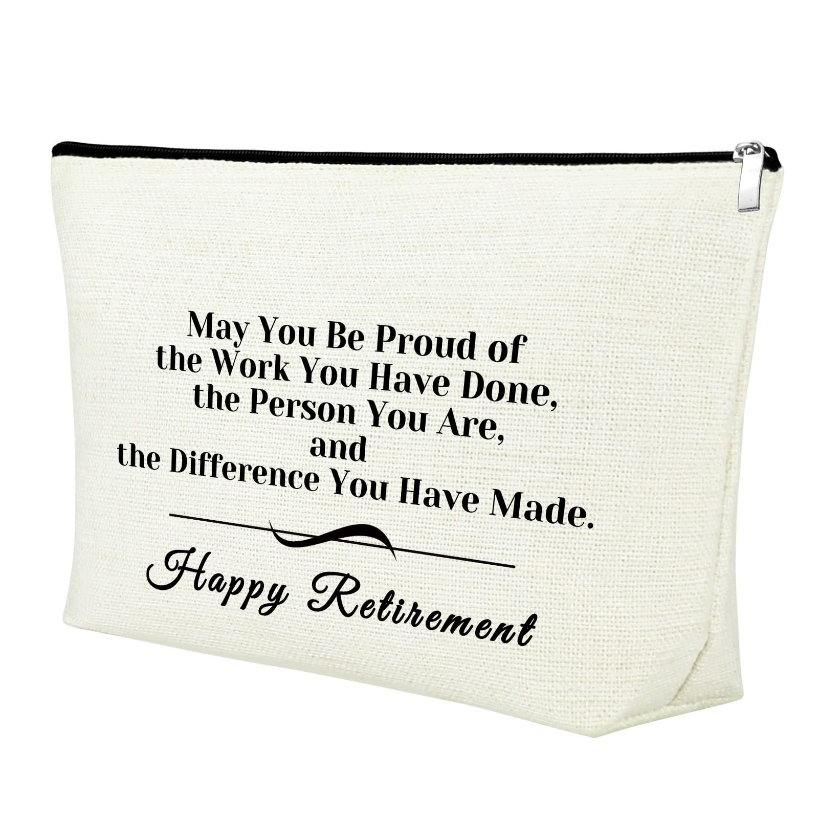 Retirement Gift for Woman 2024 Happy Retirement Makeup Bag Gifts for Retired Coworkers Teacher Nurse Going Away Gifts for Boss Colleague Leaving Gifts Travel Toiletry Bag