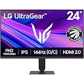 LG Gaming Monitor 24G411A-B 24-inch Ultragear/Full HD (1920 x 1080)/ IPS /144Hz (O/C) / 1ms MBR/NVIDIA G-Sync Compatible, AMD