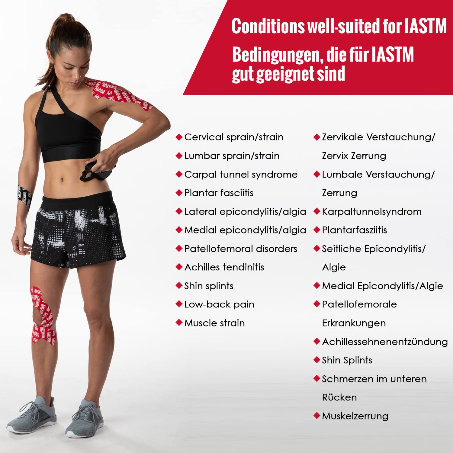 RockTape RockBlades IASTM Physical Therapy Tool Set, Soft Tissue Mobilization, 100% Stainless Steel, Easy Multi-Grip Handle, Multiple Treatment Surfaces, Medical Clinic Use