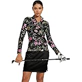 Golf Shirts for Woman UPF 50+ Sun Protection Quick Dry Lightweight Long Sleeve Polo Shirts for Woman Rash Guard