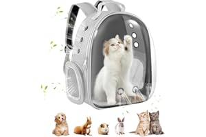 Pawaboo Cat Backpack Carrier, Pet Bubble Carrying Bag for Small Medium Kitty Puppy, Transparent Space Capsule Backpack Airlin