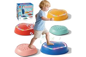 Lehoo Castle Stepping Stones for Kids, Non-Slip Toddler Stepping Stones, Indoor & Outdoor Sensory Toys for Toddlers 1-3, Balance Board Obstacle Course for Kids 3-5