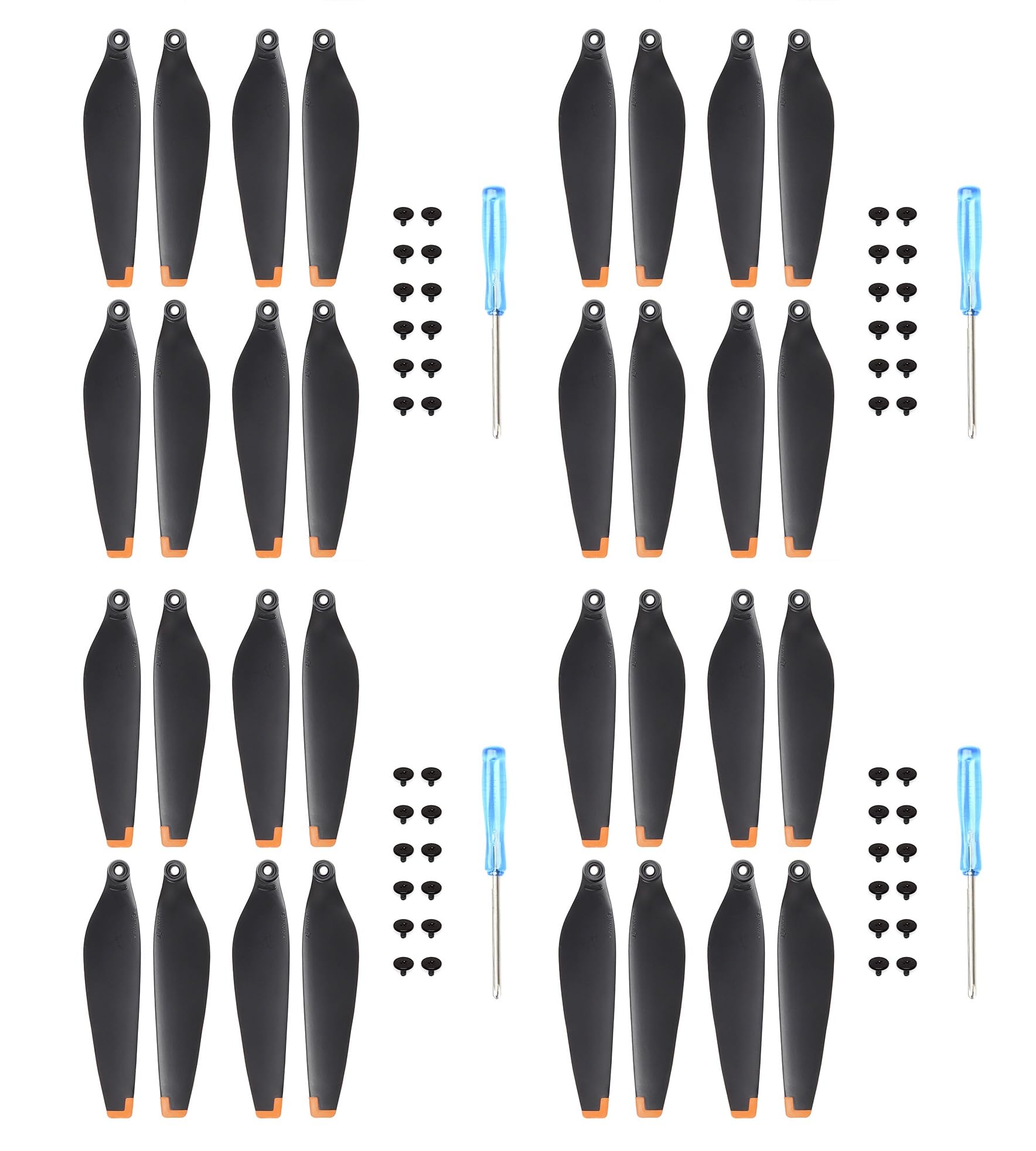 32x Propellers For DJI Mini 3 Pro Replacement Prop Blades Low Noise for DJI Mini 3 Pro/Mini pro 4 Drone Accessories Screws & Screwdrivers 32pcs Orange Tips (Orange) — image 1