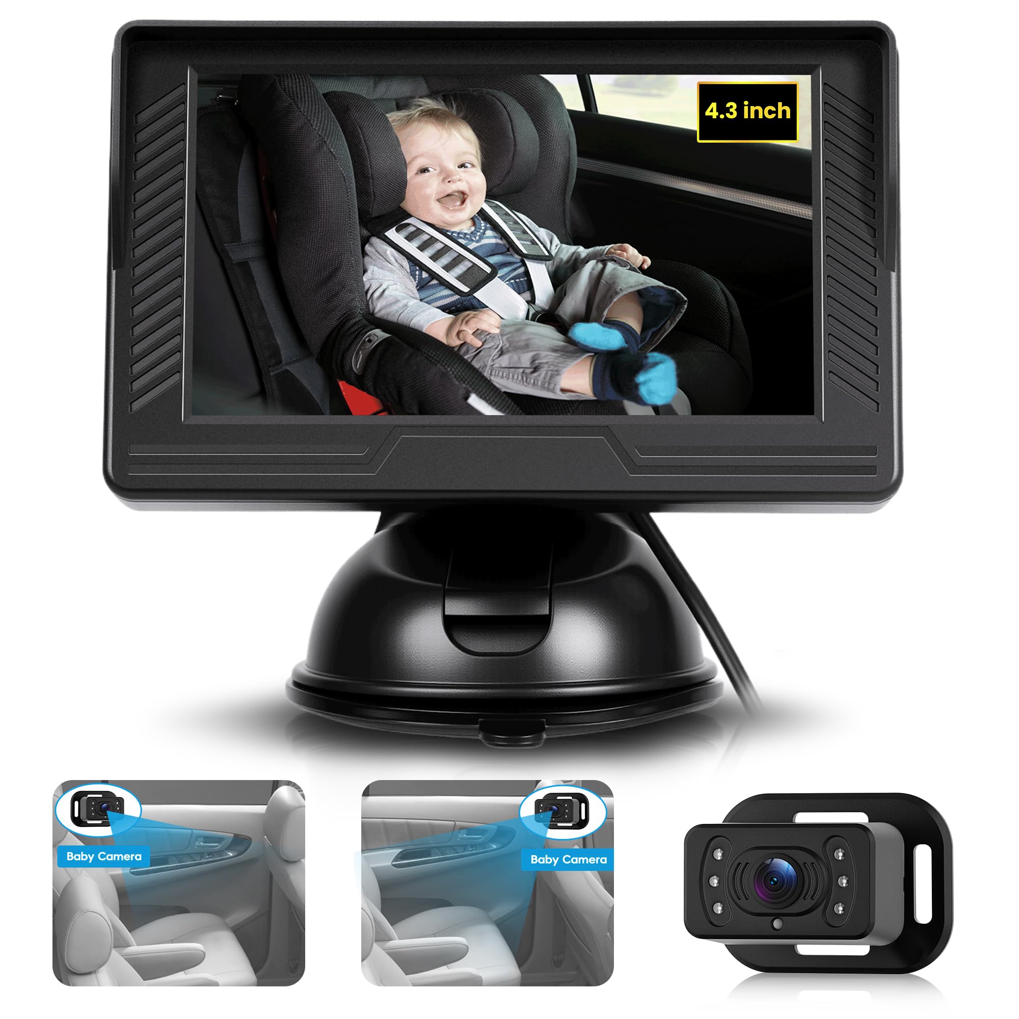 Photo 1 of KYNNT Baby Car Camera HD Rear-Facing Baby Monitor with Night Vision Car Camera for Baby, 360° Adjustable Display, Easy Setup, for Suvs/Cars/Vans/Trucks