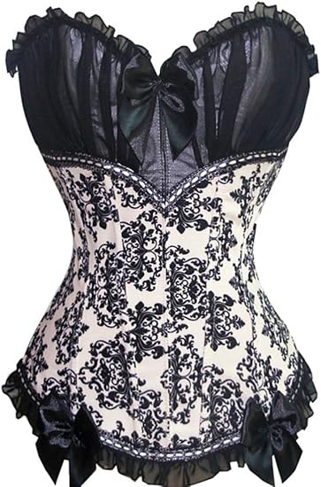 Amazon Co Jp Philaeec レディース ゴシック ロリータプリンセスちょう結びレース コルセット オーバーバスト 補正下着コルセット 服 ファッション小物