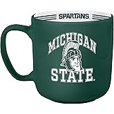 Logo Brands NCAA Michigan State Spartans 15oz Stripe Mug - Team Logo, Inside Print, Standard Handle, Microwave & Dishwasher Safe