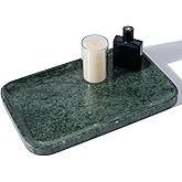 Karibiber Marble Vanity Tray, Bathroom Tray for Countertop, 14'' Green Decoration for Dresser Organizer, Large Serving for Kitchen, Marble Storage for Coffee Table, Perfume, Jewelry Holder