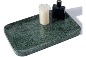 Karibiber Marble Vanity Tray, Bathroom Tray for Countertop, Green Decoration for Dresser Organizer, Large Serving for Kitchen, Marble Storage for Coffee Table, Perfume, Jewelry Holder