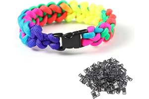 Red Snail 50PCS Plastic Buckles - Side Release Buckle, Sewing Clips for Helmet Buckle, Black, Length 1 inches