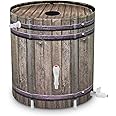 Rain Barrel,50 Gallon Collapsible Rainwater Collection with Spigots and Overflow Kit,Portable Plastic Rain Barrel with Filter, Anti-Collapse Rainwater Collection Container Woodgrain