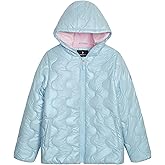 LONDON FOG girls Heavyweight Quilted Shimmer Puffer Jacket With Fleece Lining