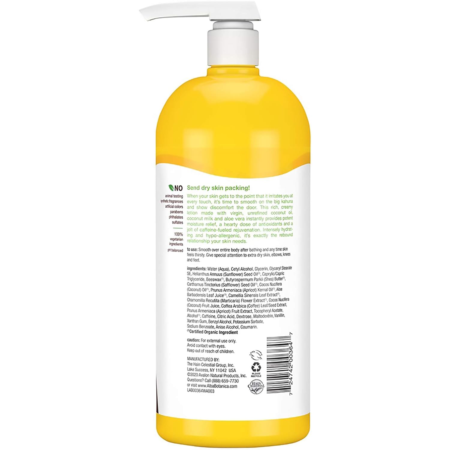 Alba Botanica Very Emollient Body Lotion, Coconut Rescue, 32 Oz : Beauty