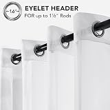 Deconovo Solid Eyelet Semi Transparent Net Curtains 2 Panels White 140x90cm view 5
