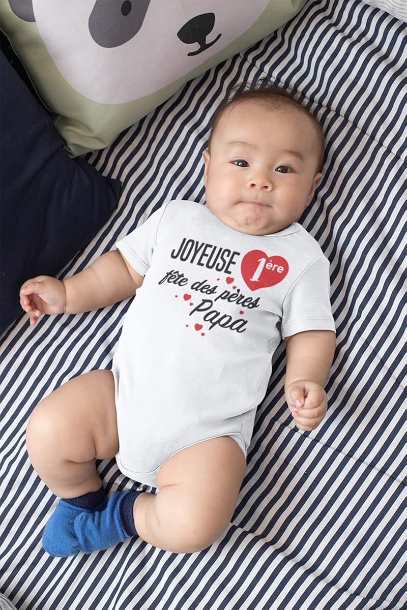 Shirtgeil Joyeuse 1ere Fete Des Peres Papa Body Bebe Manche Courte Bebe Bodys Et Combinaisons Simple Net Ch