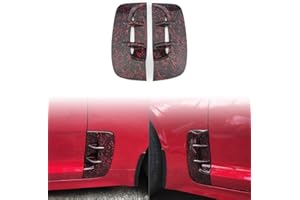 JUIVEEL Side Fender Vent Cover Car Front Side Fender Air Vent Outlet Cover Compatible with Kia Stinger Accessories (Forged Red Style Fender Vent Cover)