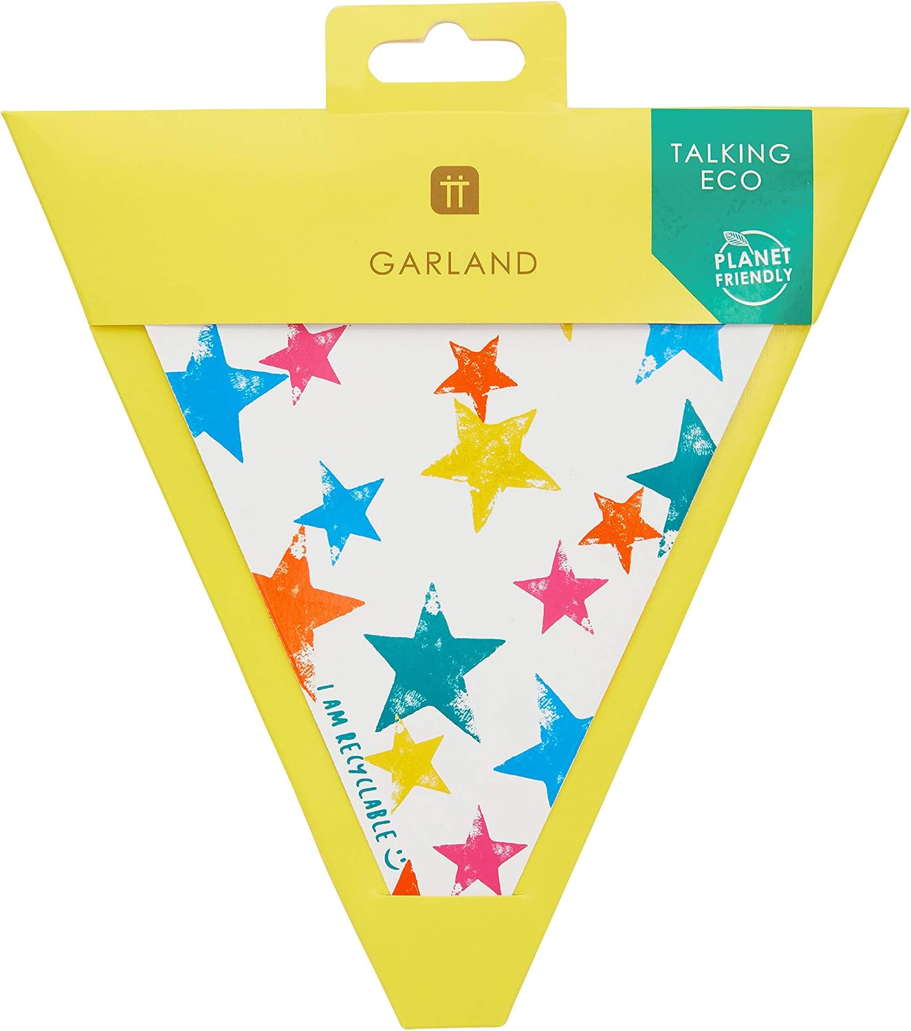 Talking Tables Colourful Paper Star Bunting Garland with Triangle Flags - 4m, Colourful (Rainbow Colours) - Image 3