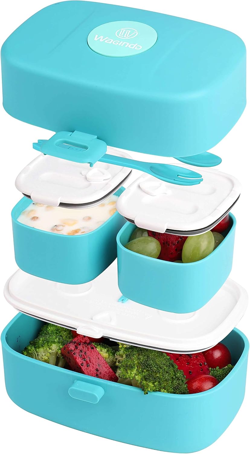 Stacking Bento Box Lunch Box 3 Compartments Leakproof Bento Lunch Box