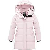 Wantdo Girls' Winter Coat Long Puffer Jacket Warm Waterproof Parka with Hood