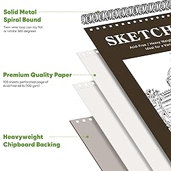 Soucolor 8" x 10" Blank Spiral Notebook| 100 Sheets