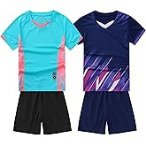 LUCKYLUAN Boy's 2-Pack Soccer Jersey and Short Sets Quick Dry Sports Team Training Uniform Knit