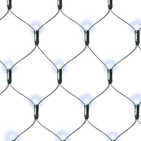 Nipach GmbH 128 LED Lichternetz 3x3 m weiß Trafo Netzvorhang Lichtervorhang Weihnachtsbeleuchtung Weihnachtsdeko Party Partyl